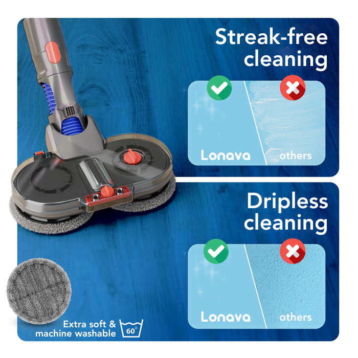 2in1 Mop Attachment for Dyson (incl. 4 Free Mop Pads)