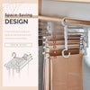 🔥New Year 2024 Sale 60% OFF✨-🔥Multi-functional Pants Rack - Closet Multiple Layers Multifunctional Uses Rack Organizer for Trousers Scarves Slack (1 Pack with 5 Metal Clips)