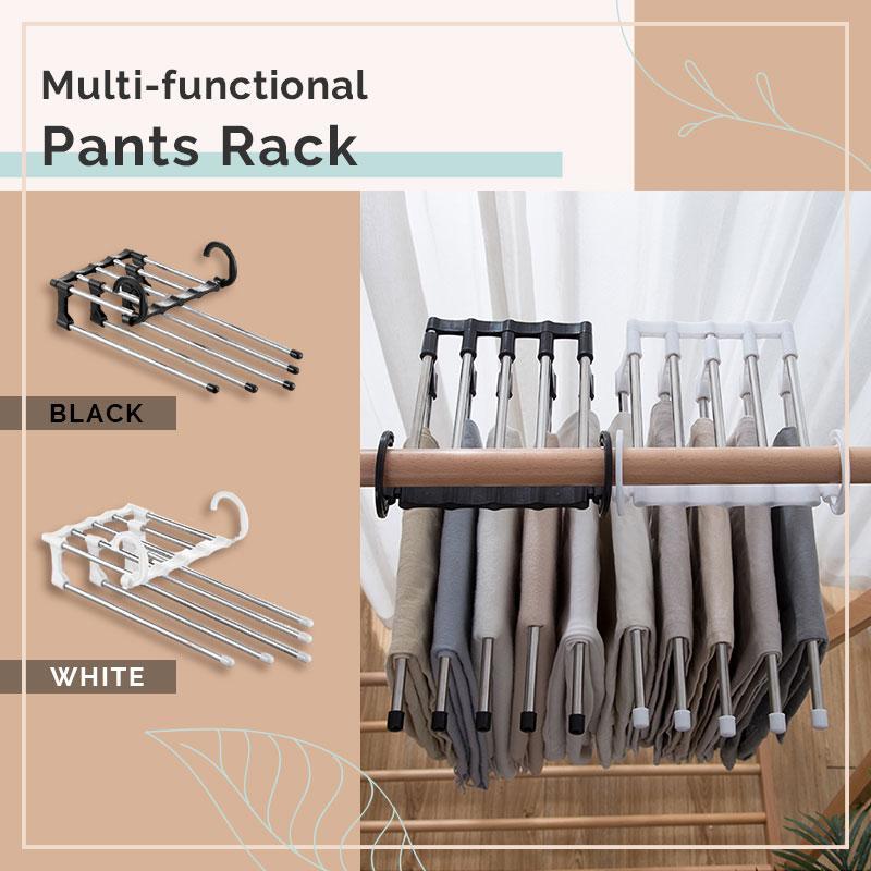 🔥New Year 2024 Sale 60% OFF✨-🔥Multi-functional Pants Rack - Closet Multiple Layers Multifunctional Uses Rack Organizer for Trousers Scarves Slack (1 Pack with 5 Metal Clips)