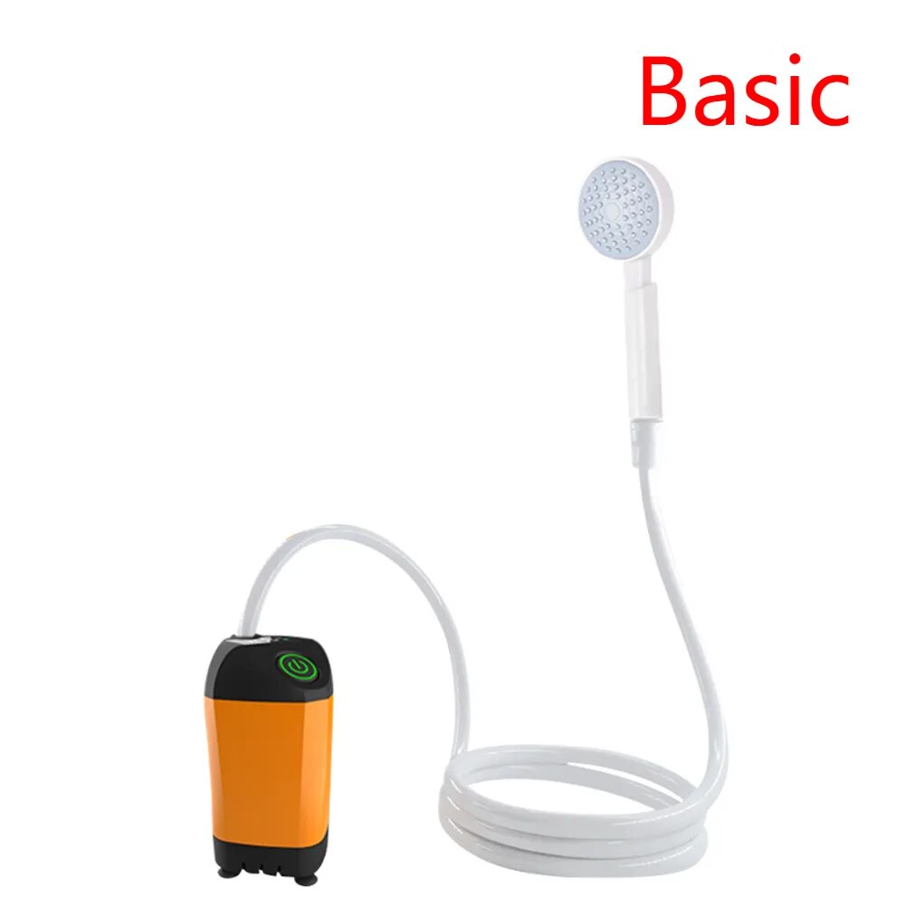 Outdoor Electric Shower IPX7 Waterproof Portable Electric Camping Shower Travel Beach Electric Shower Pump for Camping/Hiking