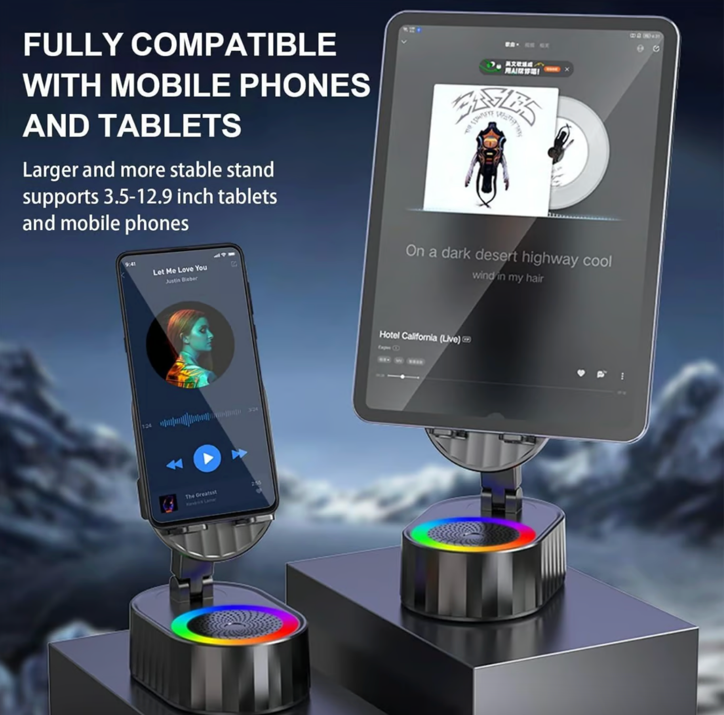 Wireless Induction Audio Bluetooth Speaker 5 in 1 Phone Holder