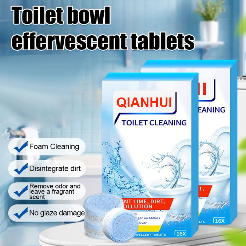 Lemon Scent Toilet Bowl Cleaner Tablets (1 Bottles/ 16 PCS)