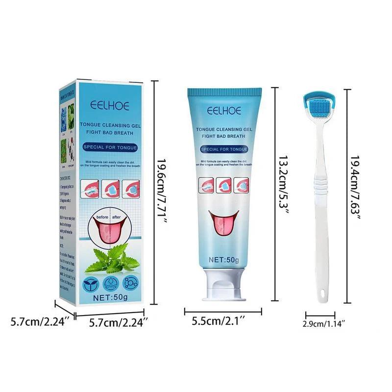 TONGUE CLEANER GEL WITH BRUSH TOUNGE CRAPPER