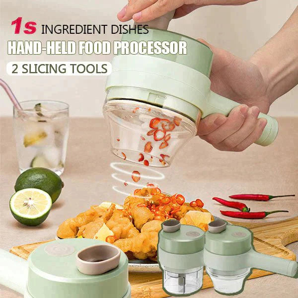 4 IN 1 HANDHELD ELECTRIC VEGETABLE CUTTER SET