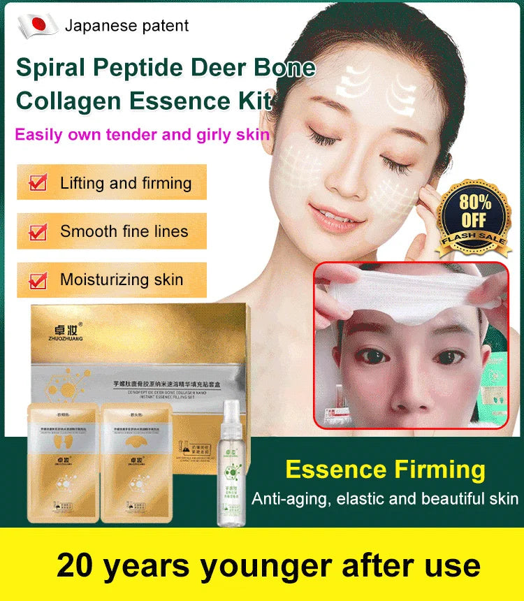 🔥 20 YEARS YOUNGER AFTER USE 🔥 SPIRAL PEPTIDE DEER BONE COLLAGEN ESSENCE KIT