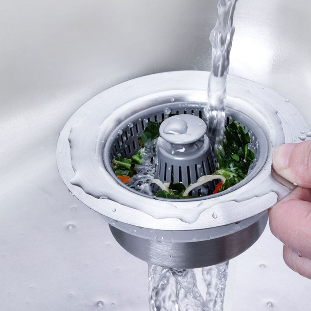 3-in-1 Stainless Steel Sink Strainer & Stopper with Fast Drainage and Odor Isolation - High-Quality 304 Stainless Steel and POM Material