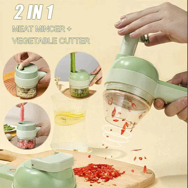 4 IN 1 HANDHELD ELECTRIC VEGETABLE CUTTER SET