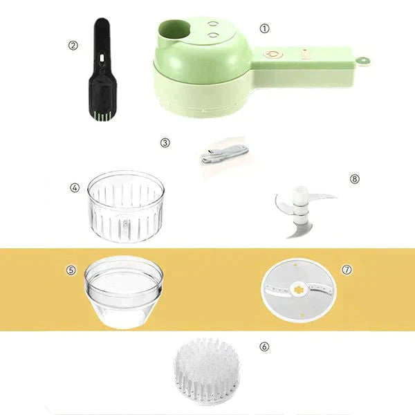 4 IN 1 HANDHELD ELECTRIC VEGETABLE CUTTER SET