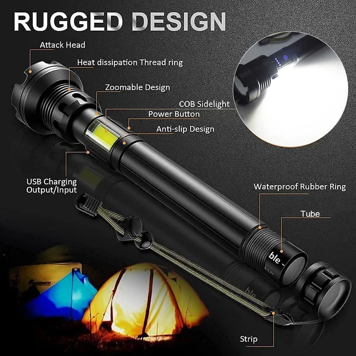 LED Rechargeable Tactical Laser Flashlight  (60% OFF TODAY!)