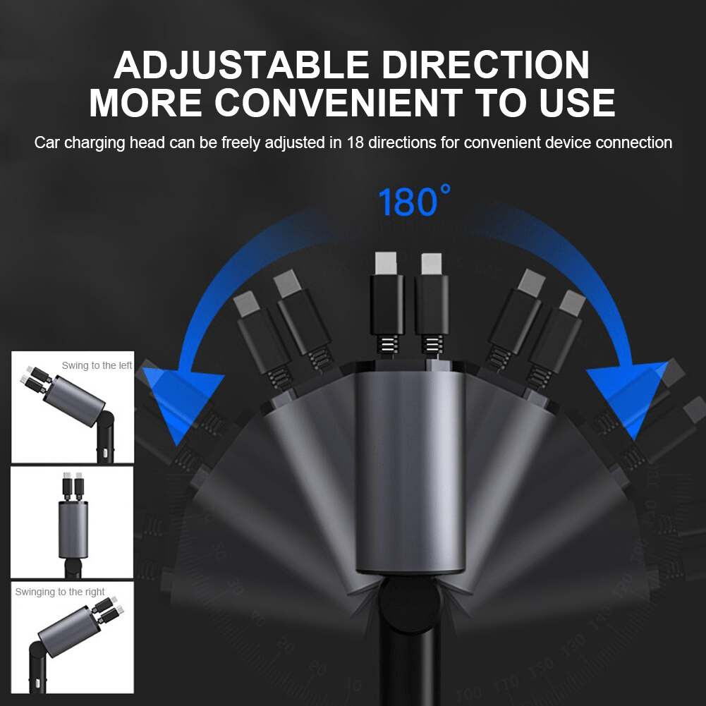 ⏰ Last Day Promotion 60% Off - Fast Charge Retractable Car Charger