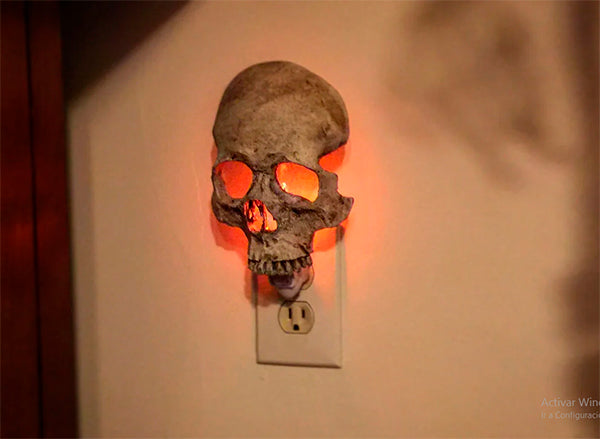 Handmade Human Skull Night Light